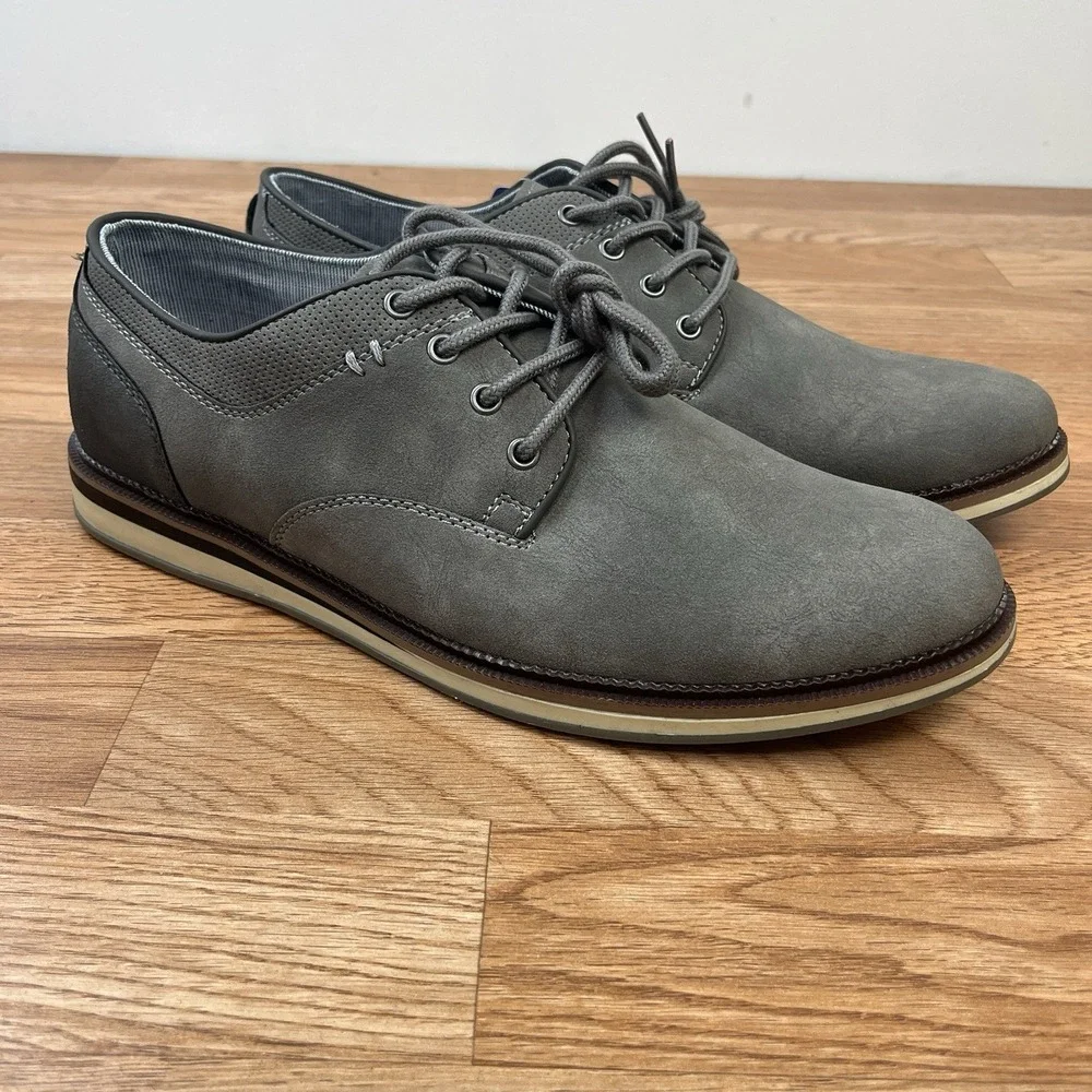 Sonoma Freer Men's Dress Shoes in Slate Gray Size 9.5 Lace up Faux‎ Suede NEW